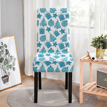 3D калъф за стол с принт на коледно дърво за трапезария Калъфи за офис столове с висока облегалка Калъфи за седалки в хола за сватбен банкет