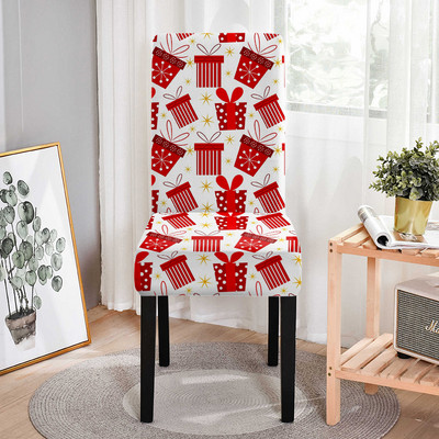 3D Ziemassvētku eglīšu apdrukas krēsla pārvalks ēdamistabai Biroja krēslu pārvalki Augstas atzveltnes viesistabas sēdekļu pārvalki kāzu banketiem