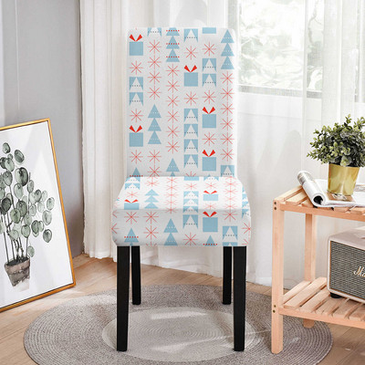 3D Ziemassvētku eglīšu apdrukas krēsla pārvalks ēdamistabai Biroja krēslu pārvalki Augstas atzveltnes viesistabas sēdekļu pārvalki kāzu banketiem