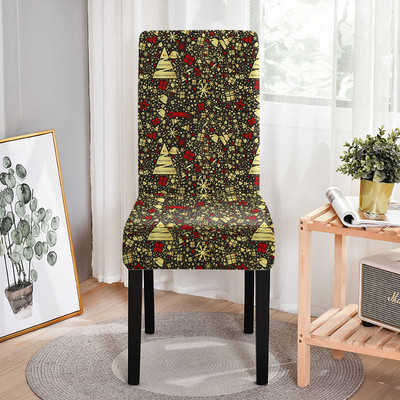 3D Ziemassvētku eglīšu apdrukas krēsla pārvalks ēdamistabai Biroja krēslu pārvalki Augstas atzveltnes viesistabas sēdekļu pārvalki kāzu banketiem