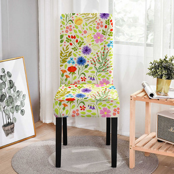 Κάλυμμα καρέκλας με floral σχέδιο για σαλόνι τραπεζαρία Stretch προστατευτικό καρέκλας τραπεζαρίας All Inclusive Αντι-βρώμικο κάλυμμα καθίσματος Sillas