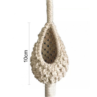 INS Κρεμαστό καλάθι Boho Χειροποίητο Υφαντικό Σχήμα Ανανά Εξωραϊσμό Βαμβακερό Μακραμέ Γαρντινιέρα λουλουδιών για Διακόσμηση Μπαλκονιού Σαλονιού