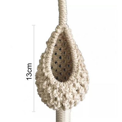 INS Κρεμαστό καλάθι Boho Χειροποίητο Υφαντικό Σχήμα Ανανά Εξωραϊσμό Βαμβακερό Μακραμέ Γαρντινιέρα λουλουδιών για Διακόσμηση Μπαλκονιού Σαλονιού