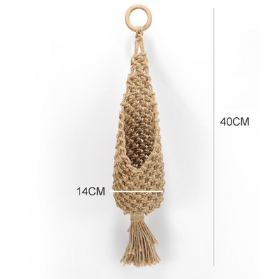 INS Κρεμαστό καλάθι Boho Χειροποίητο Υφαντικό Σχήμα Ανανά Εξωραϊσμό Βαμβακερό Μακραμέ Γαρντινιέρα λουλουδιών για Διακόσμηση Μπαλκονιού Σαλονιού