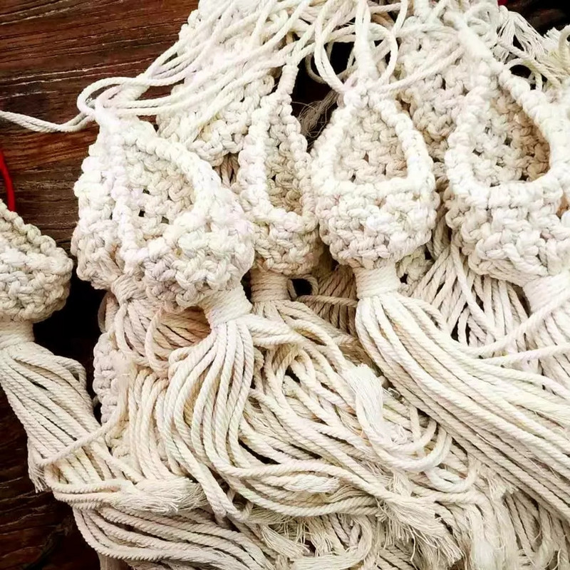 INS Κρεμαστό καλάθι Boho Χειροποίητο Υφαντικό Σχήμα Ανανά Εξωραϊσμό Βαμβακερό Μακραμέ Γαρντινιέρα λουλουδιών για Διακόσμηση Μπαλκονιού Σαλονιού