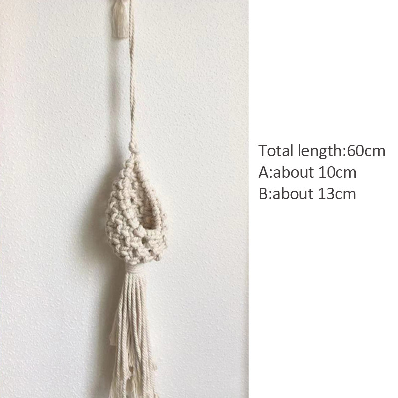 INS Κρεμαστό καλάθι Boho Χειροποίητο Υφαντικό Σχήμα Ανανά Εξωραϊσμό Βαμβακερό Μακραμέ Γαρντινιέρα λουλουδιών για Διακόσμηση Μπαλκονιού Σαλονιού