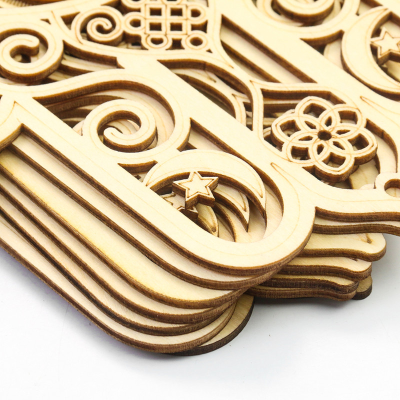 2gab Fatima ar rokām koka ģeometriskā raksta piekarināmā pie sienas Māksla Amatniecība Ļaunās acs baļķu rotājumi Meditācija Joga Dziedinoša mājas dekorēšana