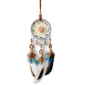 Mini Dream Catcher automobilio pakabukas vėjo varpelių plunksnų dekoras Rankų darbo svajonių gaudyklės dovanos namų dekoravimui ir pakabinamoms puošmenoms