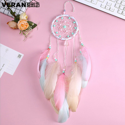 Mini Dream Catcher automobilio pakabukas vėjo varpelių plunksnų dekoras Rankų darbo svajonių gaudyklės dovanos namų dekoravimui ir pakabinamoms puošmenoms