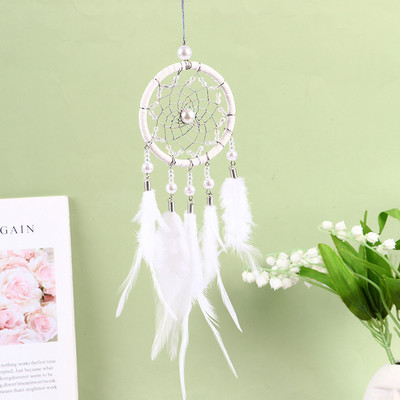 Mini Dream Catcher automobilio pakabukas vėjo varpelių plunksnų dekoras Rankų darbo svajonių gaudyklės dovanos namų dekoravimui ir pakabinamoms puošmenoms