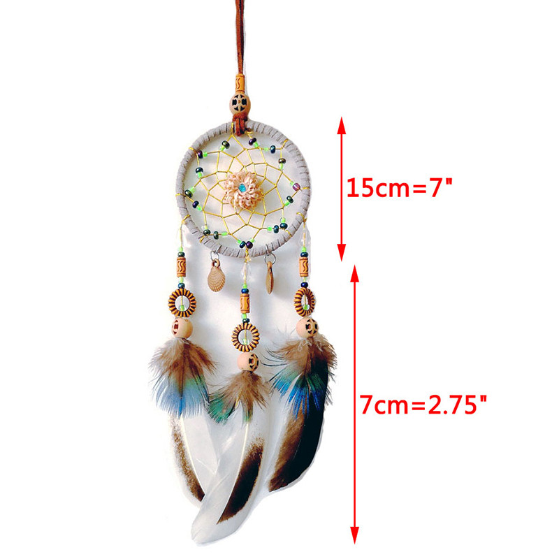 Mini Dream Catcher automobilio pakabukas vėjo varpelių plunksnų dekoras Rankų darbo svajonių gaudyklės dovanos namų dekoravimui ir pakabinamoms puošmenoms