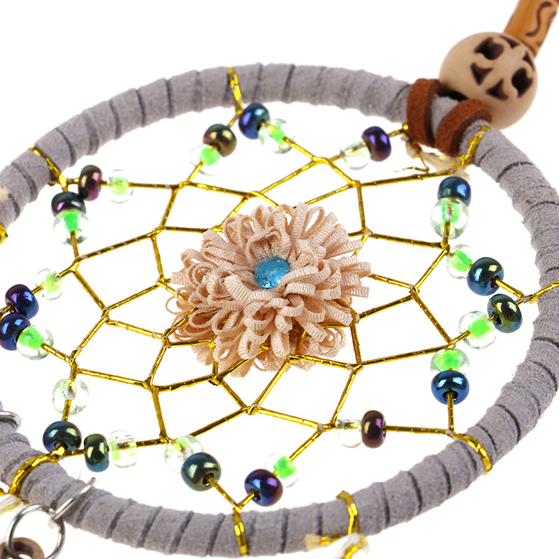 Mini Dream Catcher automobilio pakabukas vėjo varpelių plunksnų dekoras Rankų darbo svajonių gaudyklės dovanos namų dekoravimui ir pakabinamoms puošmenoms