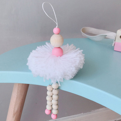 Klasiskā baleta meitenes rotājums koka krelles rotājumi dejotāju bērnistaba bērnu istabas dekors soma piekarināma dekorācija fotografēšanas rekvizīti