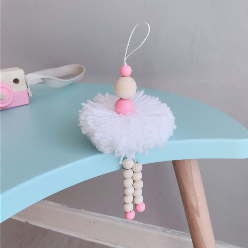 Klasiskā baleta meitenes rotājums koka krelles rotājumi dejotāju bērnistaba bērnu istabas dekors soma piekarināma dekorācija fotografēšanas rekvizīti