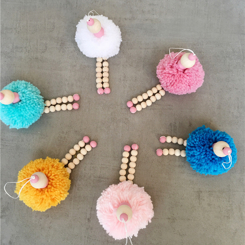 Klasiskā baleta meitenes rotājums koka krelles rotājumi dejotāju bērnistaba bērnu istabas dekors soma piekarināma dekorācija fotografēšanas rekvizīti