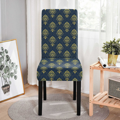Lillemustriga elastne tooli kate Stretch tooli katted pulmadeks söögikontori banketi jaoks määrdumisevastane söögitoolide kaitse