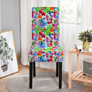 Κάλυμμα καρέκλας Flower Bird Φυτό εκτύπωσης Πολυλειτουργικά καλύμματα καρέκλας για γαμήλια δεξίωση θήκη για καρέκλες ψηλής πλάτης προστατευτική θήκη