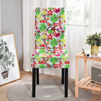 Flower Bird krēslu pārvalku augu apdruka Daudzfunkcionāli krēslu pārvalki kāzu viesnīcām banketiem augstās atzveltnes krēslu aizsarg futrālis