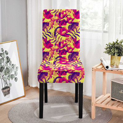 Flower Bird krēslu pārvalku augu apdruka Daudzfunkcionāli krēslu pārvalki kāzu viesnīcām banketiem augstās atzveltnes krēslu aizsarg futrālis