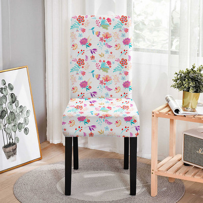 Ziedu elastīgi krēslu pārvalki ēdamistabai ar augstu muguru, pilnībā ietīti pārvalki kāzu viesnīcām banketu krēsli Housse De Chaise