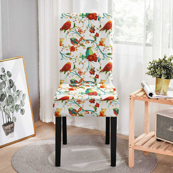 Καλύμματα καρέκλας Flower Bird για τραπεζαρία Stretch Καρέκλα τραπεζαρίας Slipcover Αφαιρούμενο για κουζίνα Εστιατόριο ξενοδοχείου 1 τμχ