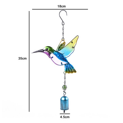 Ar rokām darināts putnu vēja zvans sienas logam durvju vēja zvana piekārtiem rotājumiem Vintage mājas dārza kampaņu dekorēšanas amatniecība