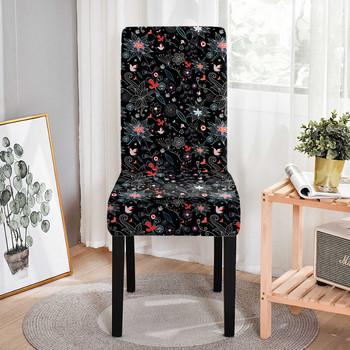 Калъфка за столове с цветя Спандекс Еластични калъфи за столове за трапезария Напълно опаковани трапезни столове за сватбен хотел Банкет Sillas