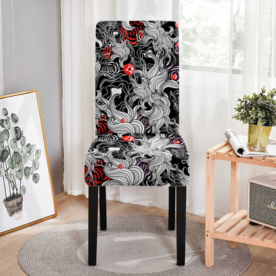 Ziedu krēslu pārvalks Spandex Elastīgie krēslu pārvalki ēdamistabai Pilnībā iesaiņoti ēdamistabas krēsli kāzu viesnīcām banketu Sillas