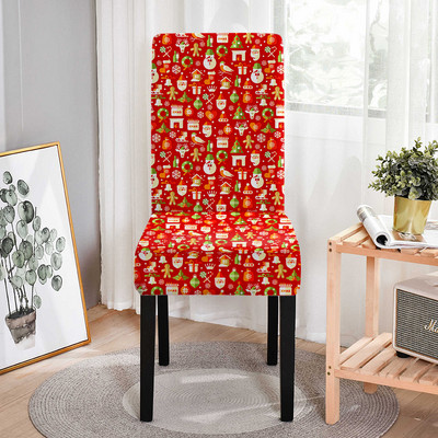 3D Kalėdų Kalėdų Senelio spausdinimo kėdės užvalkalas valgomajam Aukštos nugaros sėdynių užvalkalai valgomojo kėdėms Protector Xmas Navidad Dovana