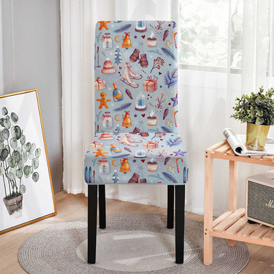 3D Kalėdų Kalėdų Senelio spausdinimo kėdės užvalkalas valgomajam Aukštos nugaros sėdynių užvalkalai valgomojo kėdėms Protector Xmas Navidad Dovana