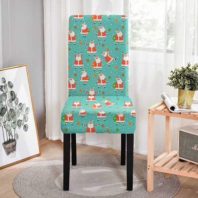 3D Kalėdų Kalėdų Senelio spausdinimo kėdės užvalkalas valgomajam Aukštos nugaros sėdynių užvalkalai valgomojo kėdėms Protector Xmas Navidad Dovana