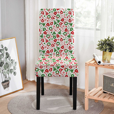 3D Kalėdų Kalėdų Senelio spausdinimo kėdės užvalkalas valgomajam Aukštos nugaros sėdynių užvalkalai valgomojo kėdėms Protector Xmas Navidad Dovana