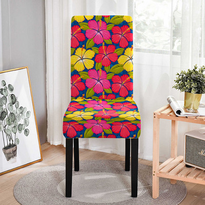 Ziedu augu raksts Elastīgie ēdamistabas krēsli Protector Spandeksa krēsla pārvalks ēdamistabai Pretnetīrības sēdekļu pārvalki banketiem