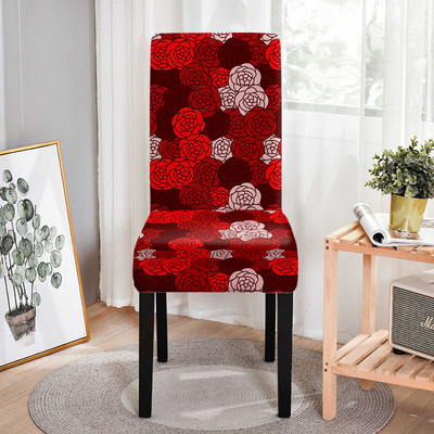Ziedu augu raksts Elastīgie ēdamistabas krēsli Protector Spandeksa krēsla pārvalks ēdamistabai Pretnetīrības sēdekļu pārvalki banketiem