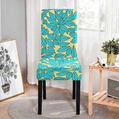 Ziedu augu raksts Elastīgie ēdamistabas krēsli Protector Spandeksa krēsla pārvalks ēdamistabai Pretnetīrības sēdekļu pārvalki banketiem