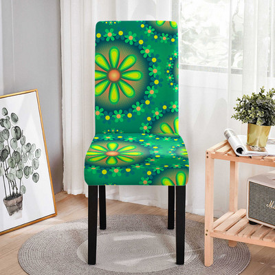 Elastingas kėdės užvalkalas su gėlių spauda tamprus kėdės užvalkalas vestuvėms viešbučiams banketams.