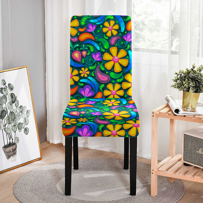 Elastingas kėdės užvalkalas su gėlių spauda tamprus kėdės užvalkalas vestuvėms viešbučiams banketams.