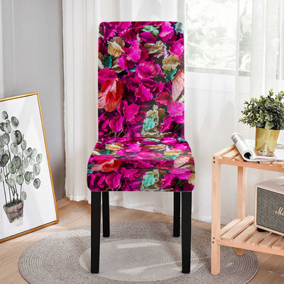 Elastingas kėdės užvalkalas su gėlių spauda tamprus kėdės užvalkalas vestuvėms viešbučiams banketams.