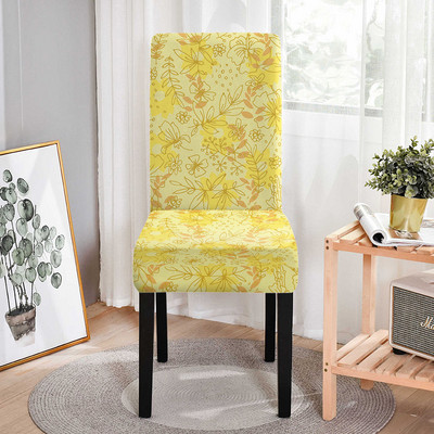 Elastingas kėdės užvalkalas su gėlių spauda tamprus kėdės užvalkalas vestuvėms viešbučiams banketams.