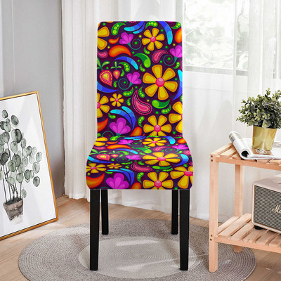 Elastingas kėdės užvalkalas su gėlių spauda tamprus kėdės užvalkalas vestuvėms viešbučiams banketams.