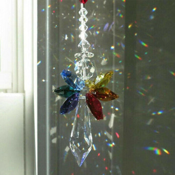 Rainbow Angel Crystal Beads Suncatcher μενταγιόν Κρεμαστό στολίδι παραθύρου για αυτοκίνητο στο σπίτι Drop Shipping E2j9