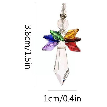 Rainbow Angel Crystal Beads Suncatcher μενταγιόν Κρεμαστό στολίδι παραθύρου για αυτοκίνητο στο σπίτι Drop Shipping E2j9