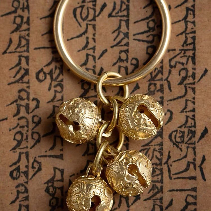 Kūrybingi žalvario rankdarbiai liejami vėjo varpeliai varpelio raktas automobilio mygtukas vėjo varpas Tibeto bronzos varpelio dovana namų dekoravimo pakabukas