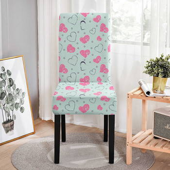 Ελαστικό κάλυμμα καρέκλας για τραπεζαρία Love Heart Prints Stretch καλύμματα καρέκλας για καρέκλες τραπεζαρίας Προστατευτικό καρέκλας δείπνου γάμου