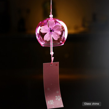 Японска вятърна камбана Японски вятърни камбанки Ръчно изработени стъклени декори за дома Спа Кухня Офис Декор Сакура Черешов цвят Модел