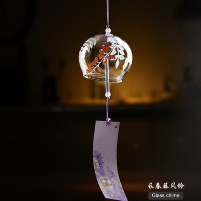 Japāņu vēja zvans Japānas vēja zvani ar rokām darināti stikla mēbeles mājas dekori Spa virtuves biroja dekori Sakuras ķiršu ziedu raksts