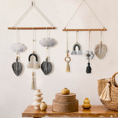 Medinis pakabinamas sienos dekoras Debesis Vaivorykštė Veltinys Sienų Menas Papuošalai Vaikų dekoras Miegamojo Namų Vaikų Kambario Kūdikių Kambario Apdaila