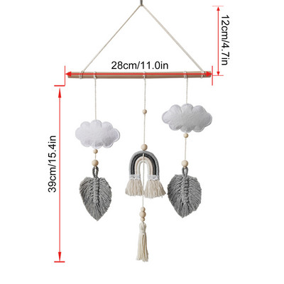 Medinis pakabinamas sienos dekoras Debesis Vaivorykštė Veltinys Sienų Menas Papuošalai Vaikų dekoras Miegamojo Namų Vaikų Kambario Kūdikių Kambario Apdaila