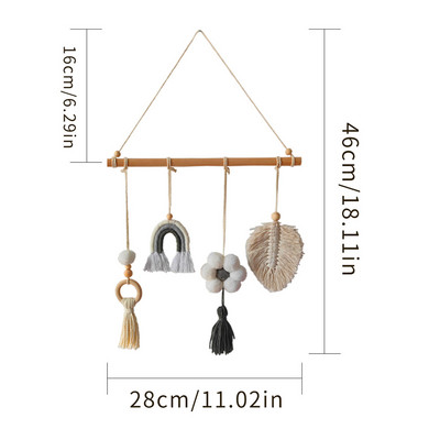 Medinis pakabinamas sienos dekoras Debesis Vaivorykštė Veltinys Sienų Menas Papuošalai Vaikų dekoras Miegamojo Namų Vaikų Kambario Kūdikių Kambario Apdaila