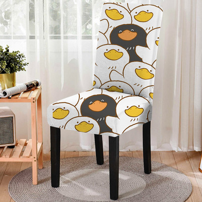 1gab jauks mājdzīvnieku suņu raksta elastīgs krēsla pārvalks karikatūra pretapaugšanas ēdamistabas krēsla pārvalks mazgājams spandeksa sēdekļa pārvalks noņemams